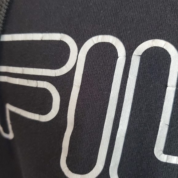 🔥3 for $35 | Fila | Black and Grey Reflective Cropped Hoodie - Picture 5 of 7